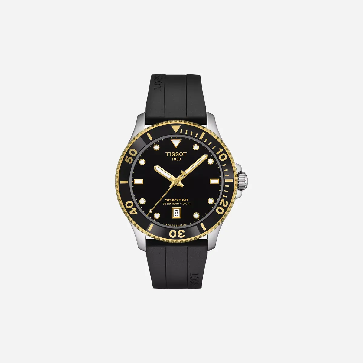 Tissot Seastar 1000 40Mm Black Dial Black Rubber Strap Watch 1