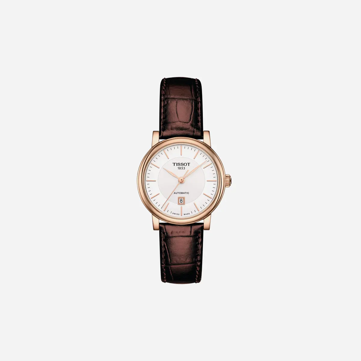 Tissot Carson Premium Automatic Lady Automatic Dial Brown Leather Strap Watch 1