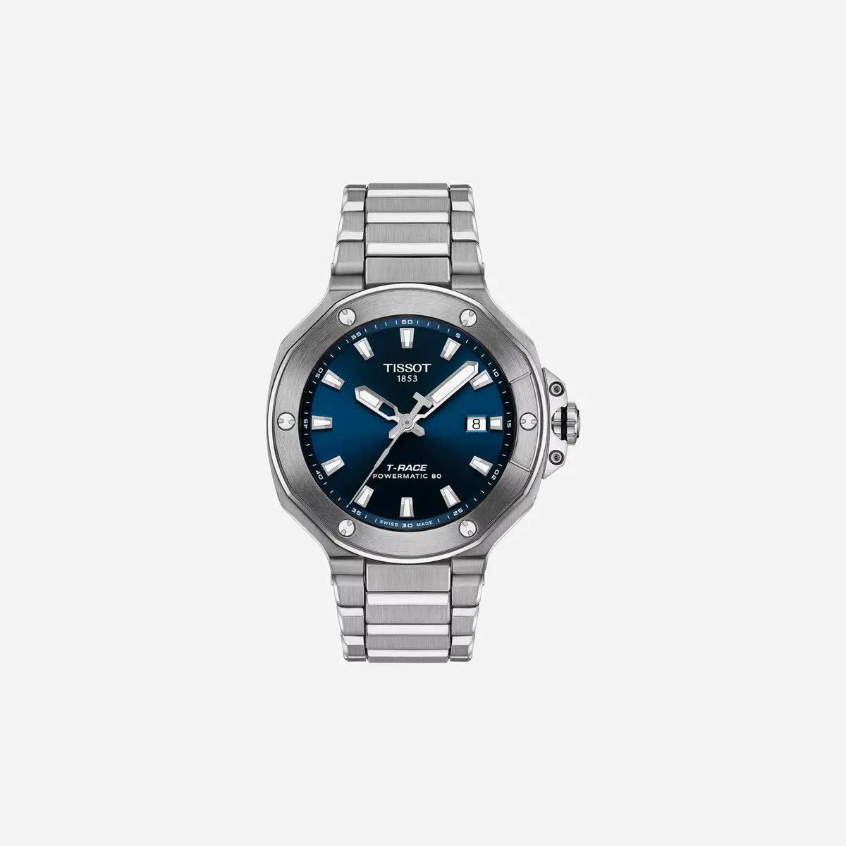 Tissot T-Race Powermatic 80 41Mm Blue Dial Silver Stainless Steel Watch 1