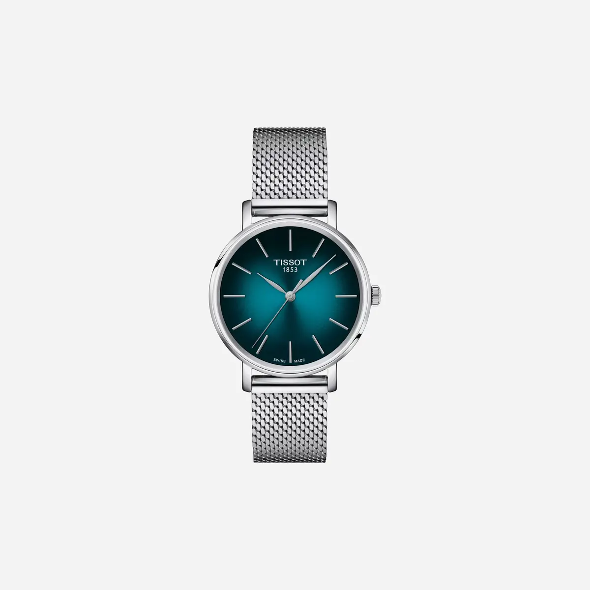 Tissot Everytime 34Mm Leaf Dial Silver Stainless Steel Watch 1