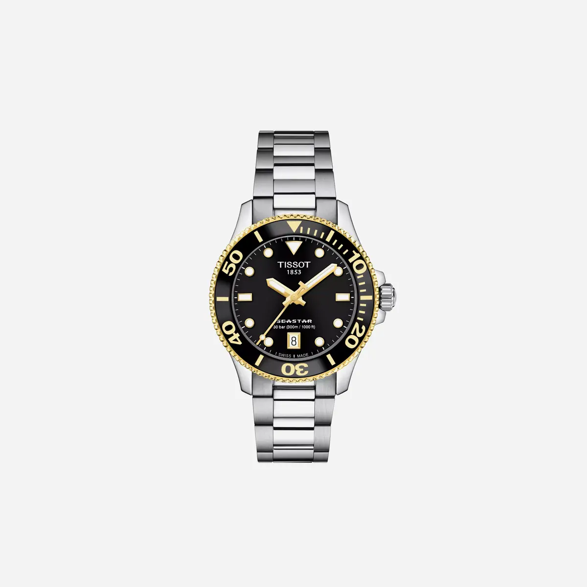 Tissot Seastar 1000 Black Dial Silver Stainless Steel Watch 36Mm 1