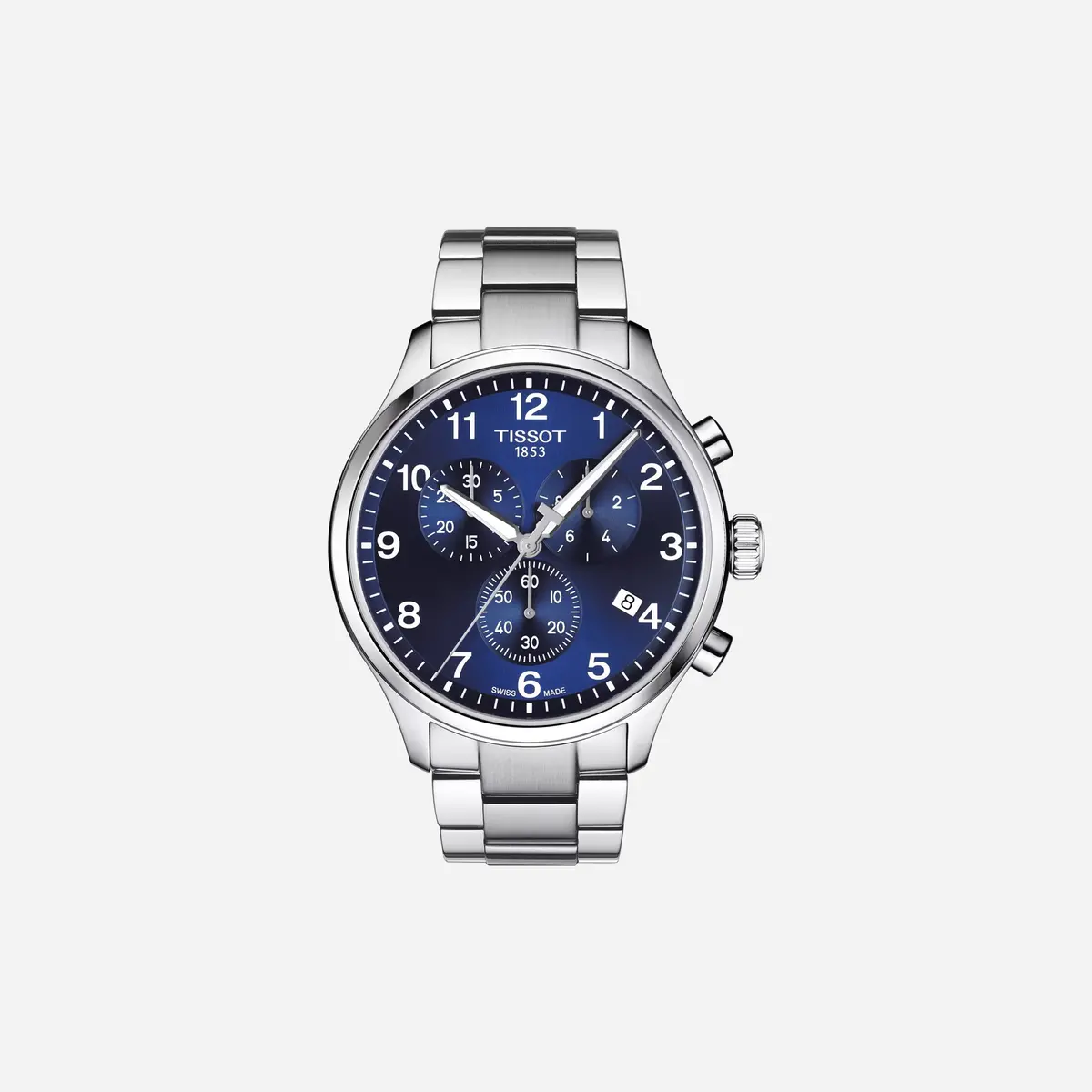 Tissot Chrono Xl Classic Blue Dial Silver Stainless Steel Strap Watch 1