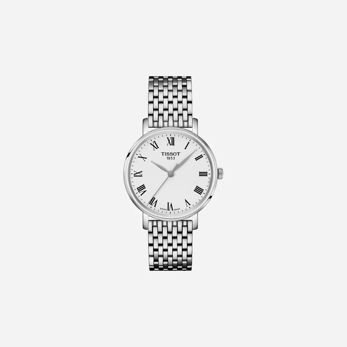 Tissot Everytime Leaf Dial Silver Stainless Steel Watch 34Mm 1