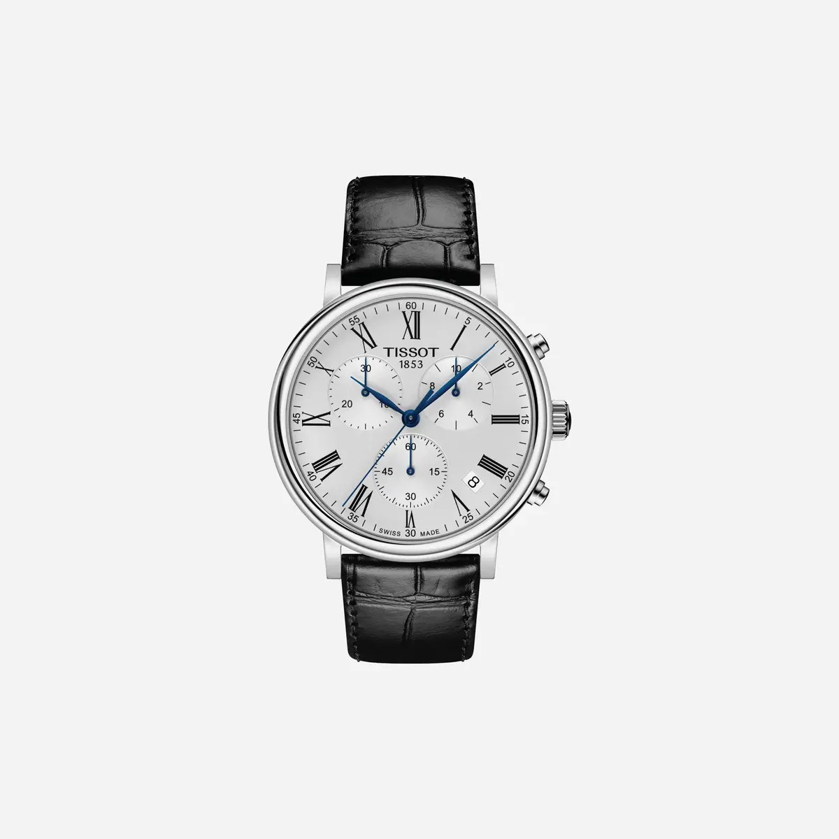 Tissot Carson Premium Chronograph Leaf Dial Black Leather Strap Watch 1