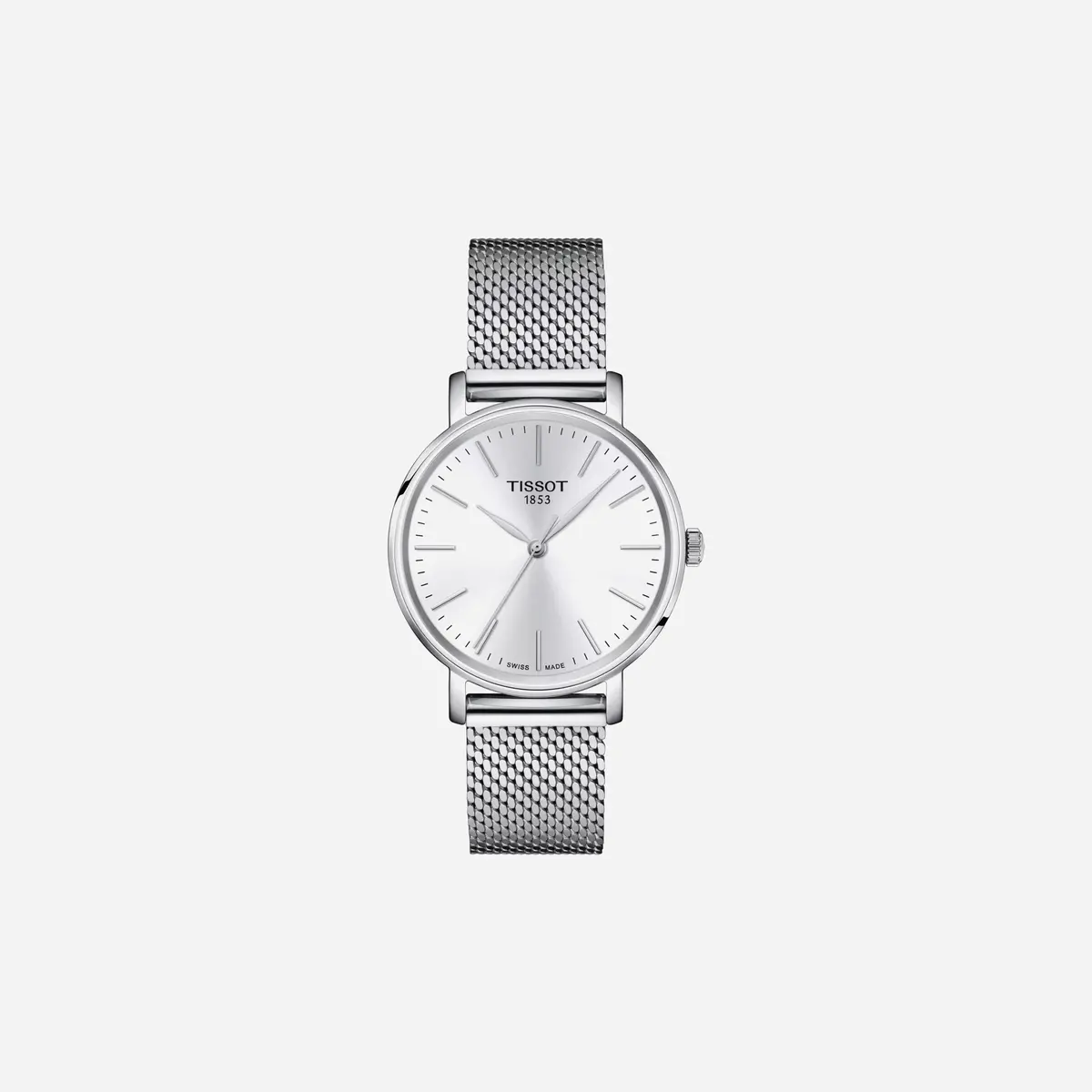 Tissot Everytime Lady Leaf Dial Silver Stainless Steel Watch 1