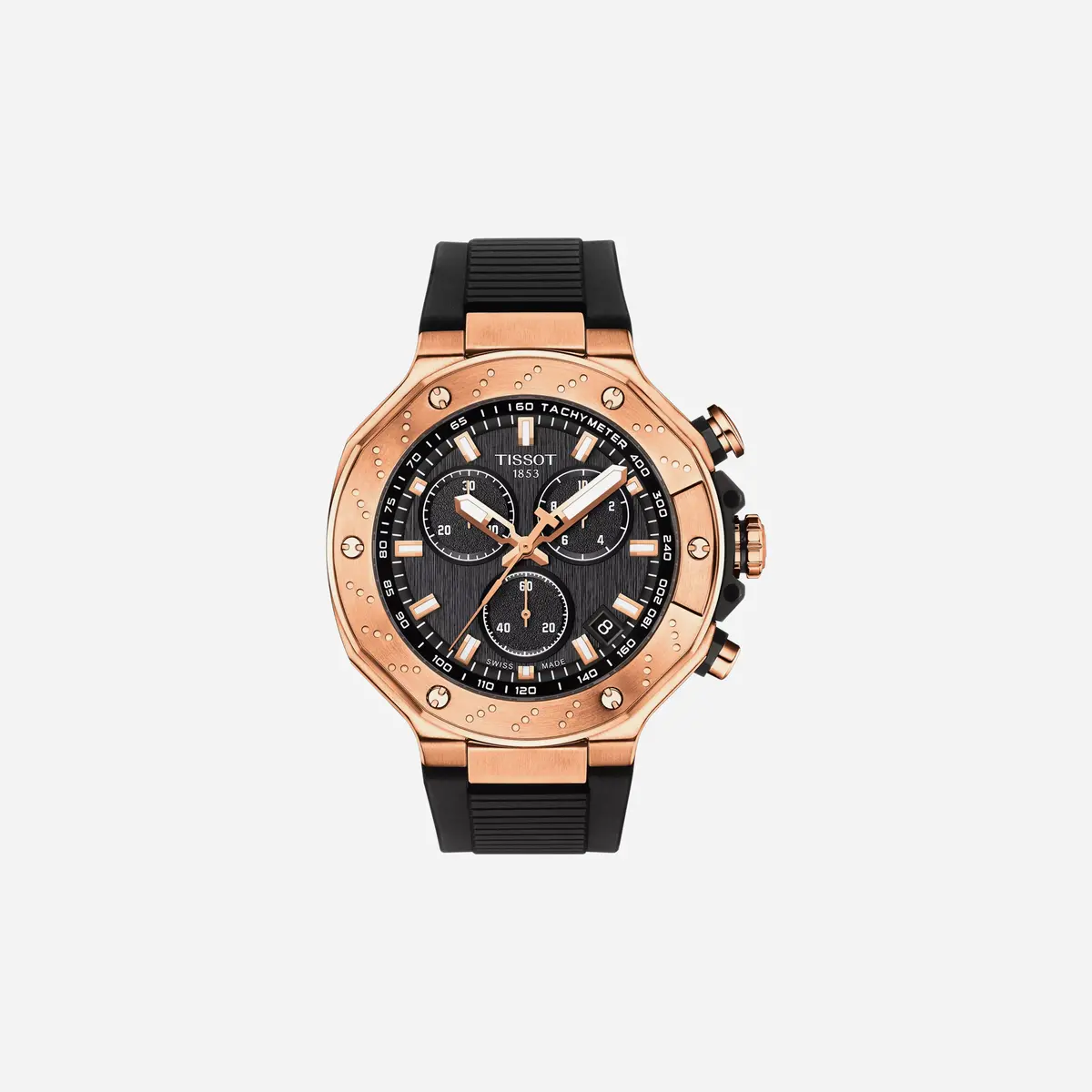 Tissot T-Race Chronograph Black Dial Black Synthetic Strap Watch 1