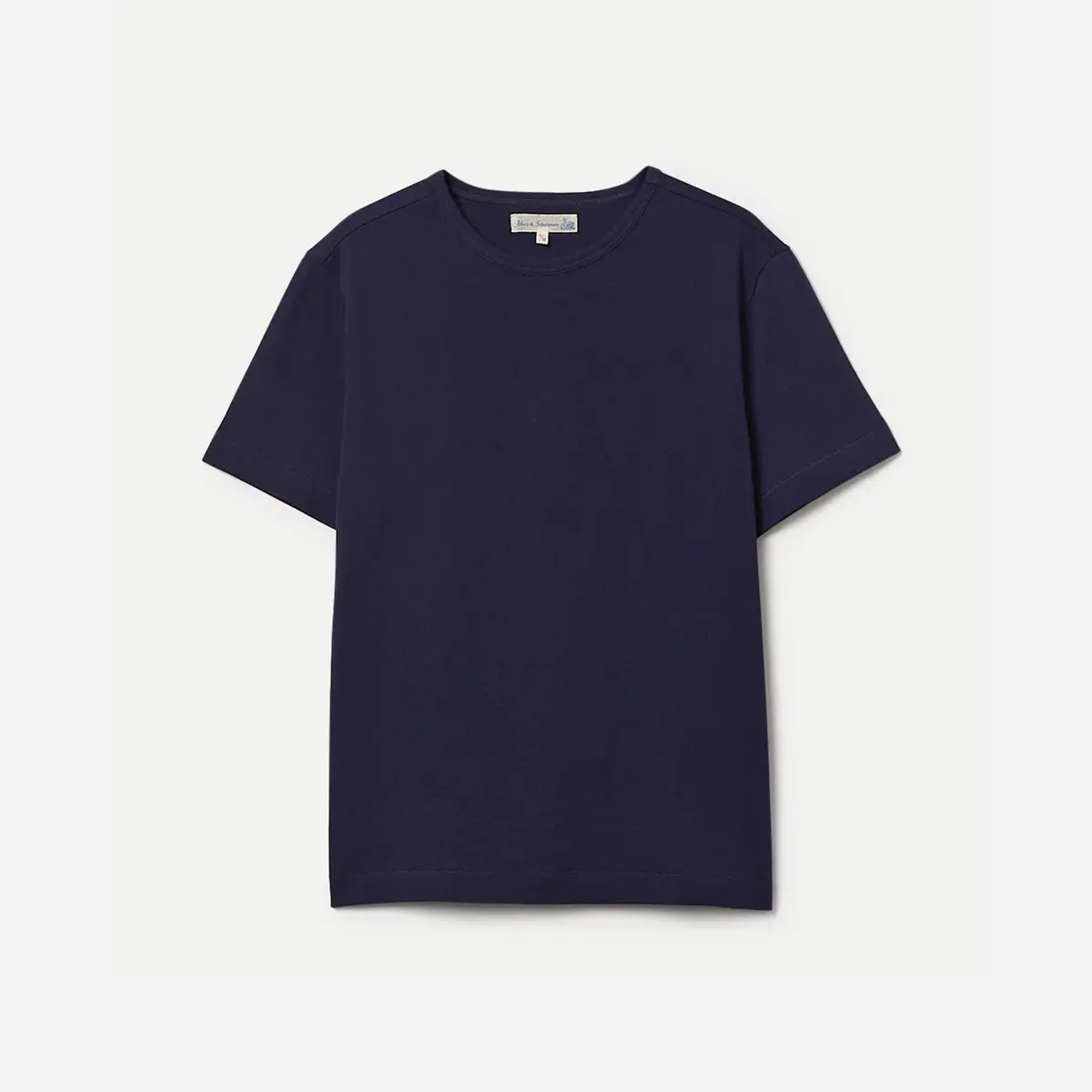 Merz B Schwanen 215 Loopwheeled Classic Fit Midweight T-Shirt Ink Blue 1