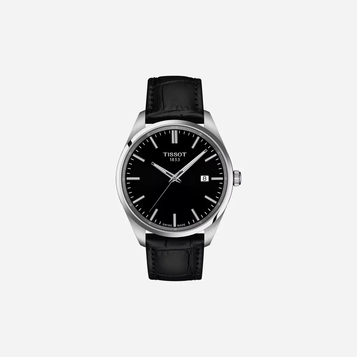 Tissot Pr 100 40Mm Black Dial Black Leather Strap Watch 1