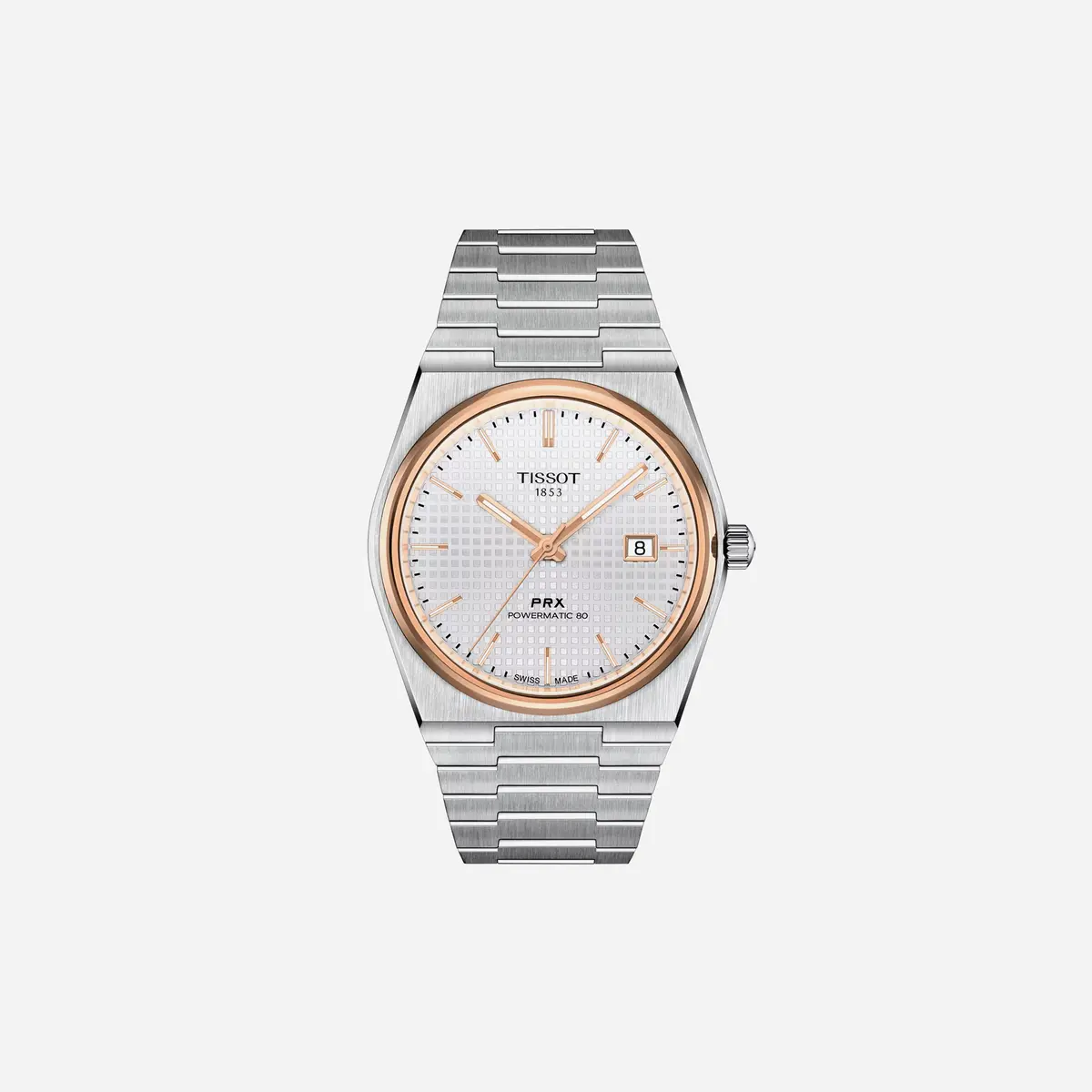 Tissot Prx Powermatic 80 Silver Dial Silver Stainless Steel Strap Watch 1