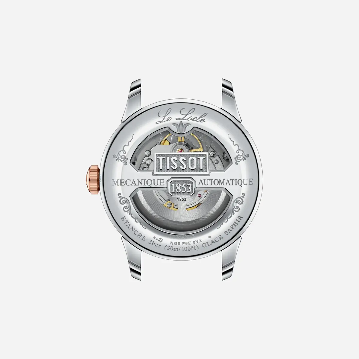Tissot Le Locle Powermatic 80 Leaf Dial Silver & Rose Gold Pvd Watch 2