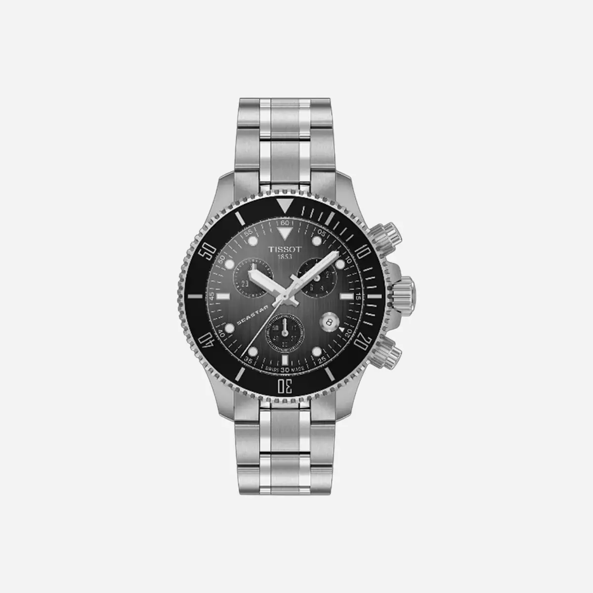 Tissot Seastar 1000 38Mm Grey Dial Silver Steel Watch 1