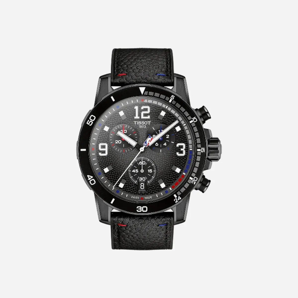 Tissot Supersport Nba Special Edition 45.5Mm Anthracite Dial Black Leather, Synthetic Watch 1