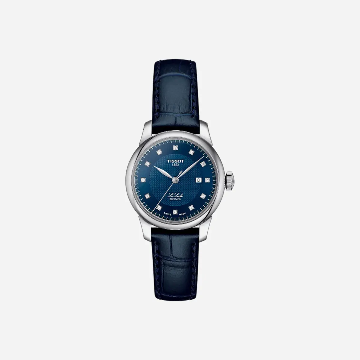 Tissot Le Locle 29Mm Leaf Dial Blue Leather Watch Wmns 1