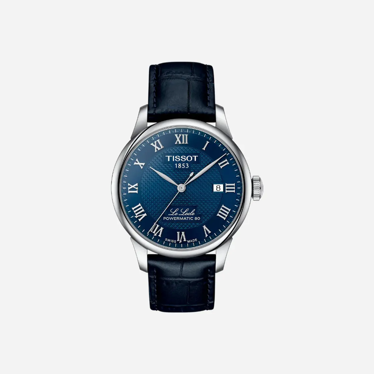 Tissot Le Locle 39Mm Leaf Dial Blue Leather Watch 1