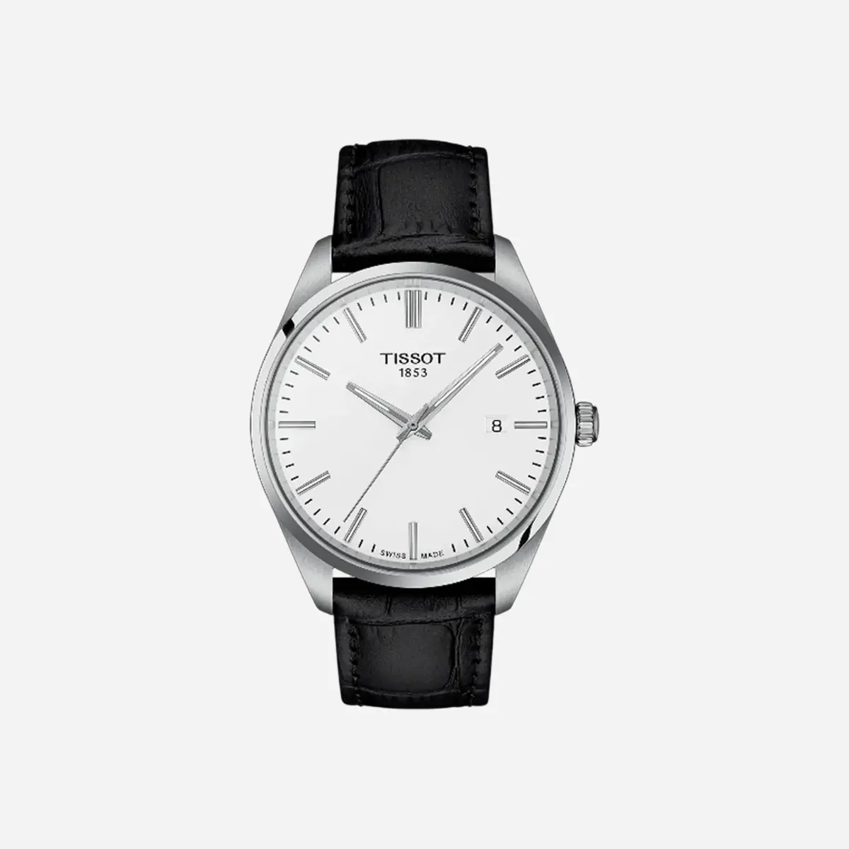 Tissot Pr 100 40Mm White Dial Black Leather Watch 1