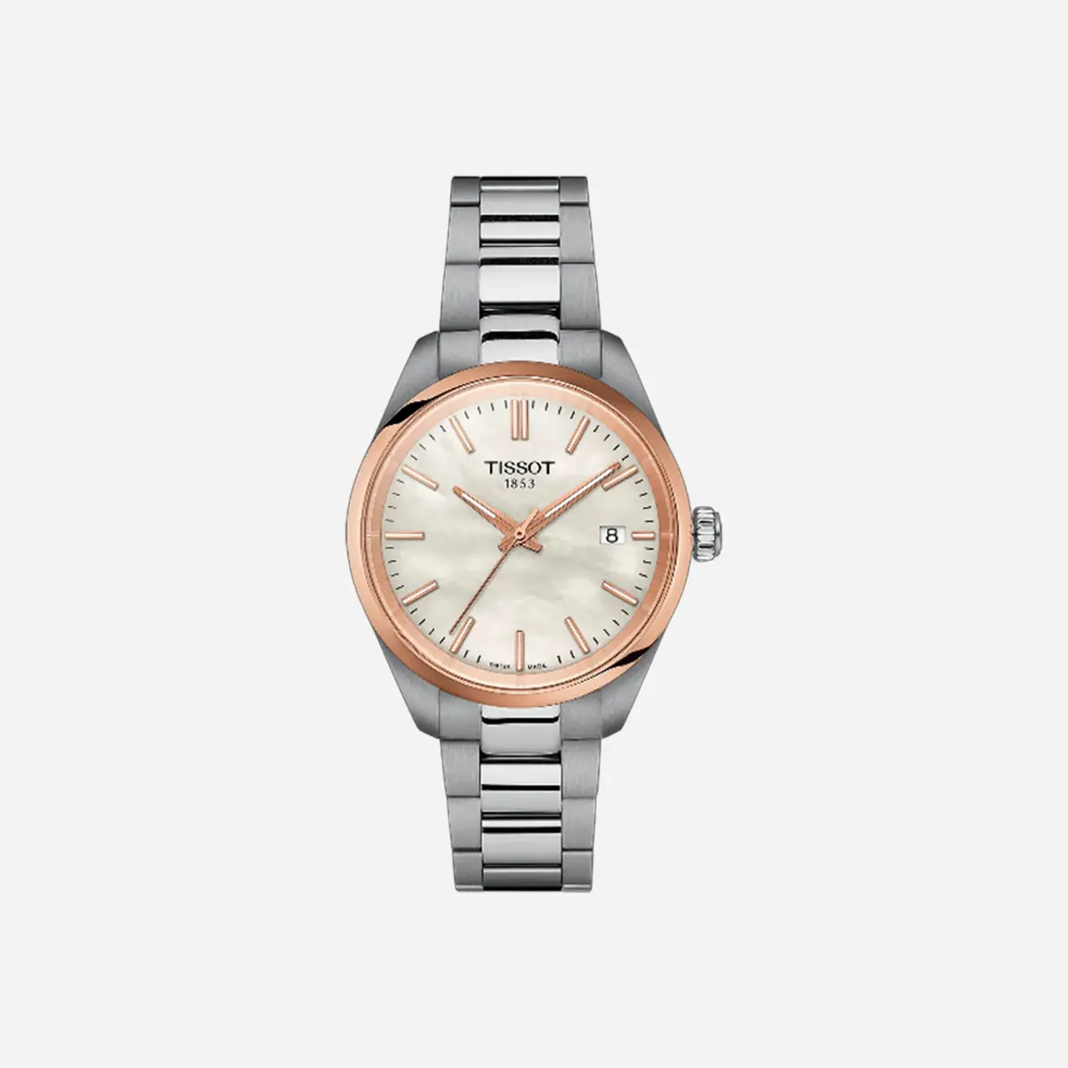 Tissot Pr 100 34Mm White Mop Dial Silver Steel Watch Wmns 1