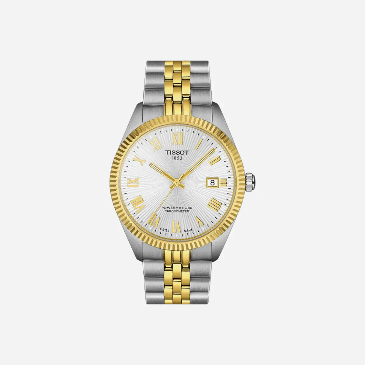 Tissot Ballade Powermatic 80 Cosc 39Mm Silver Dial Silver & Yellow Gold Pvd Watch 1