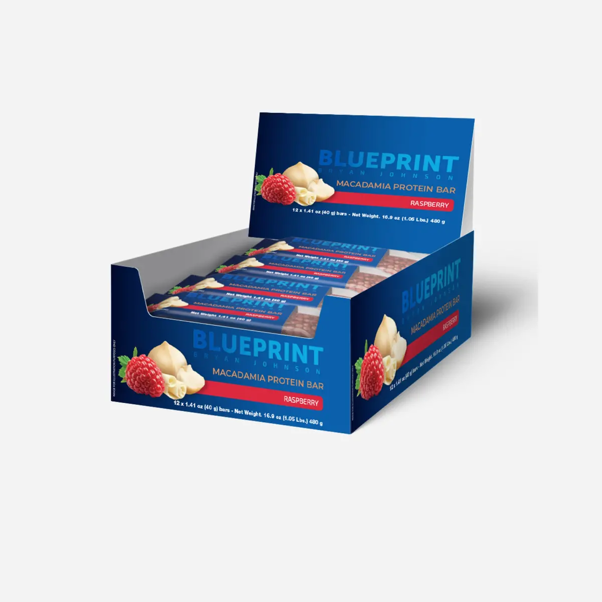 Blueprint Bryan Johnson Macadamia Protein Bar Raspberry 1
