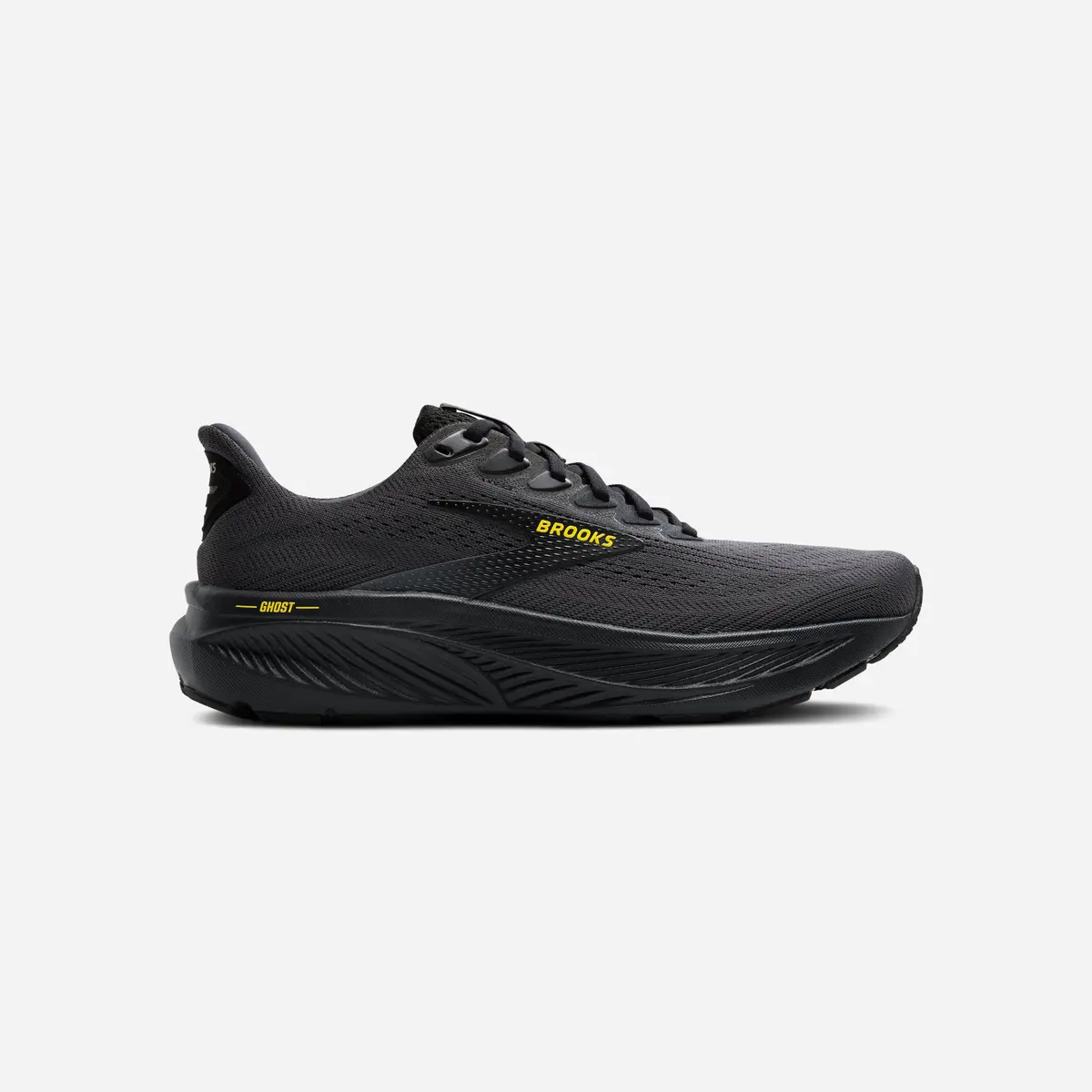 Brooks Ghost 17 Ebony Black Yellow 1
