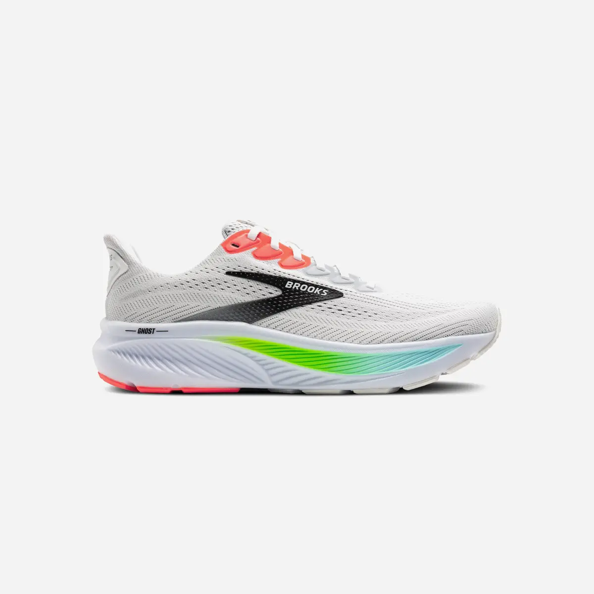 Brooks Ghost 17 White Pink Clay Gecko 1