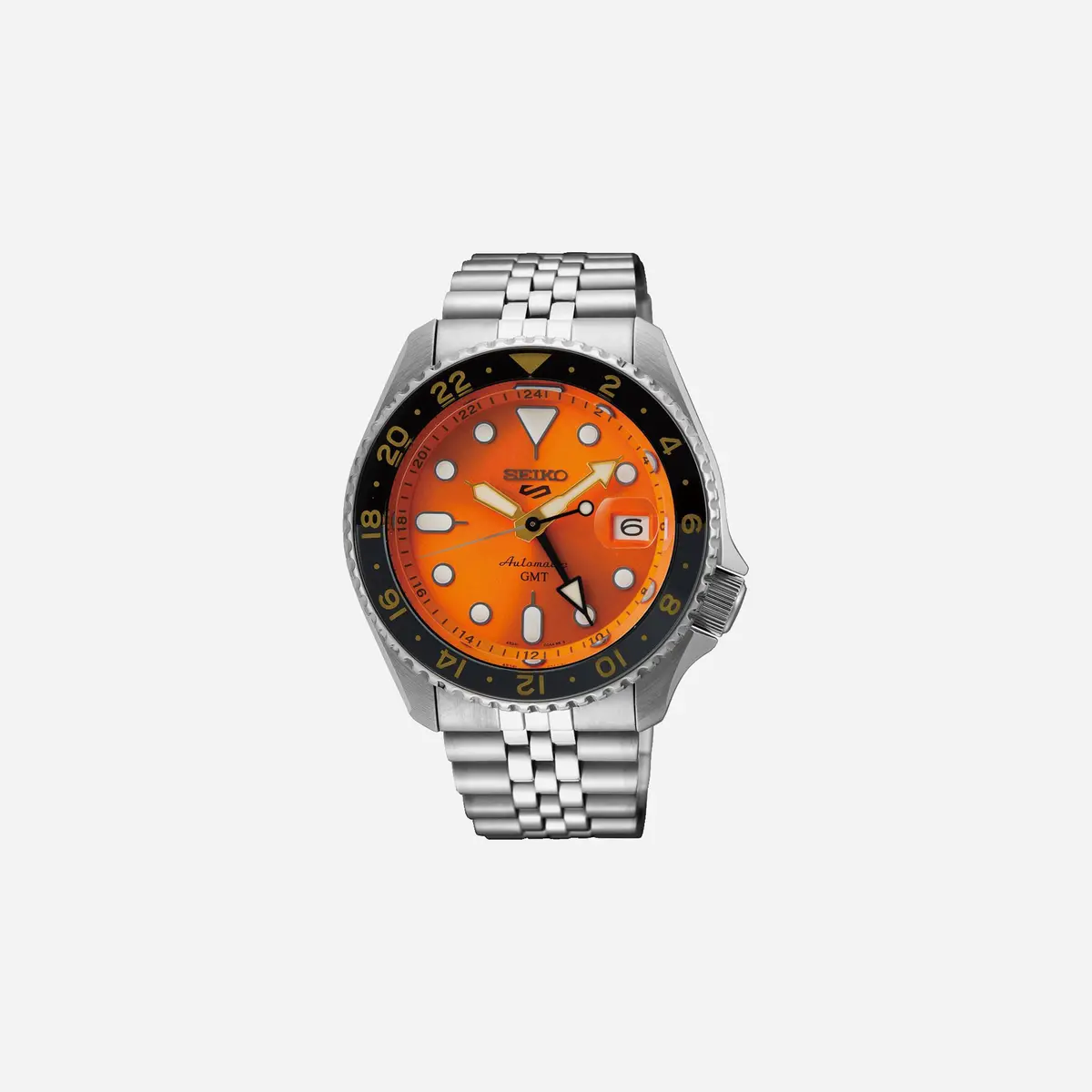 Seiko 5 Sports Mikan Orange Gmt Skx Re-Interpretation Orange Dial Stainless Steel Watch - Ssk005k1 1