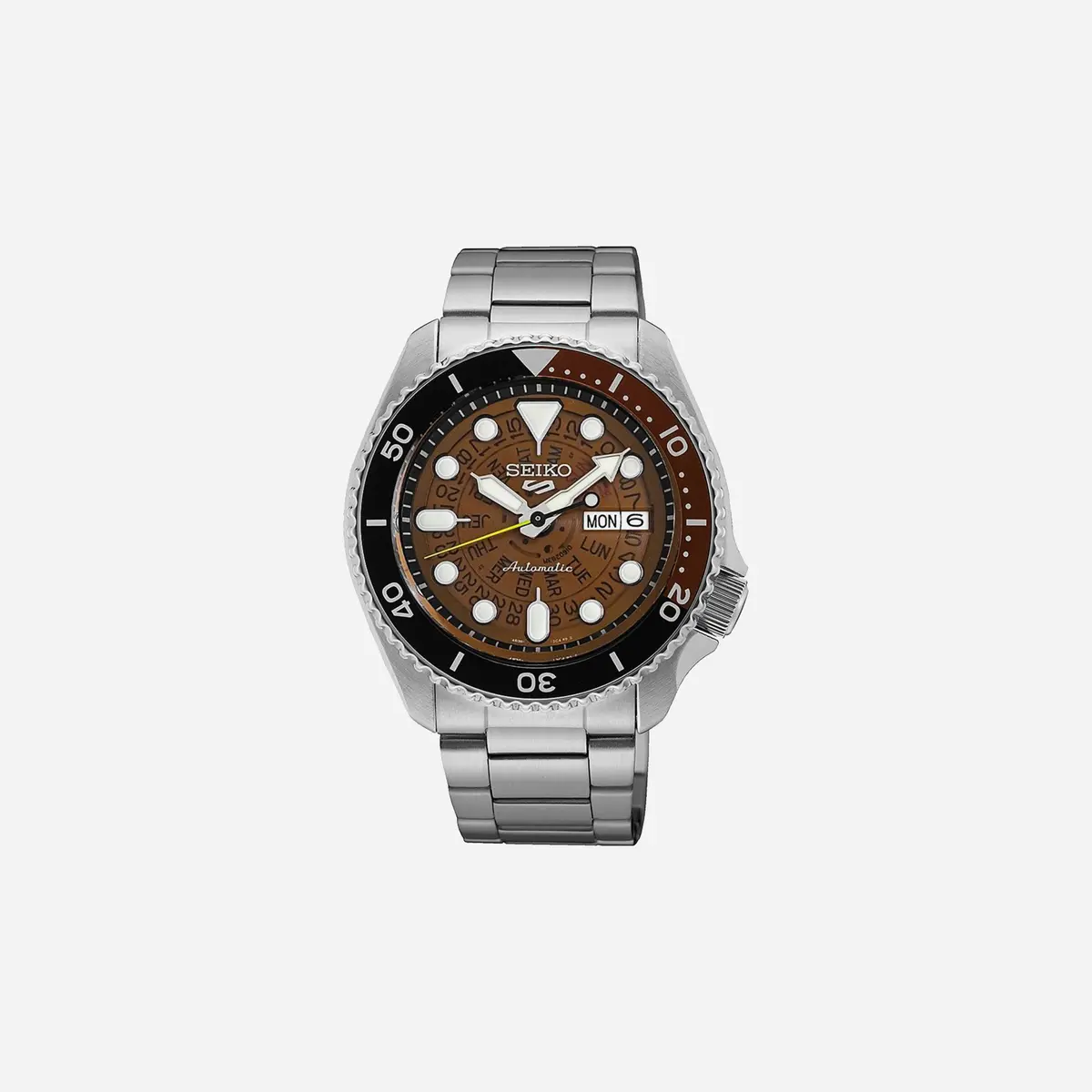 Seiko 5 Sports Automatic Watch Orange Dial Stainless Steel Watch - Srpj47k1 1