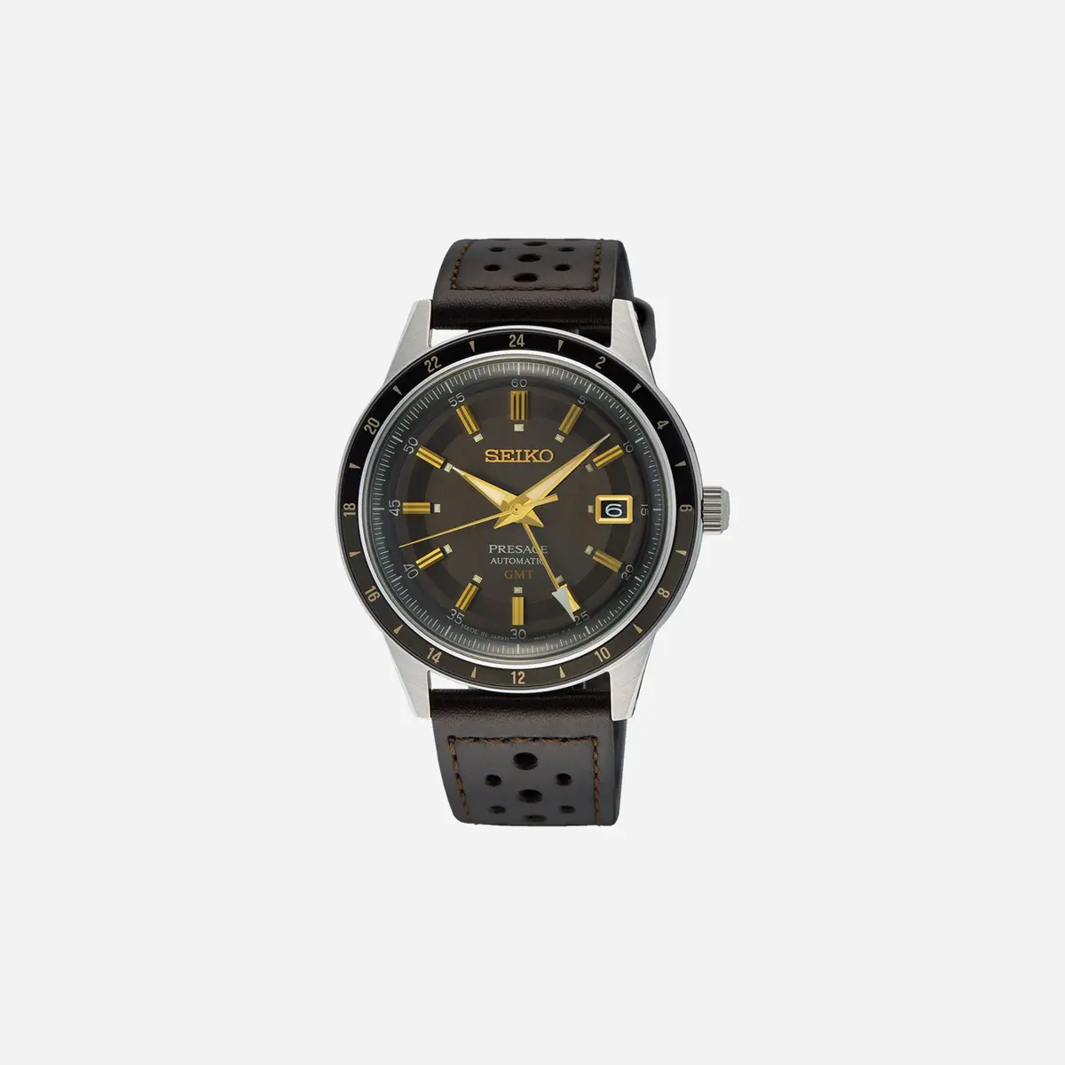 Seiko Presage Style60s Brown Dial Leather Strap Watch - Ssk013j1 1