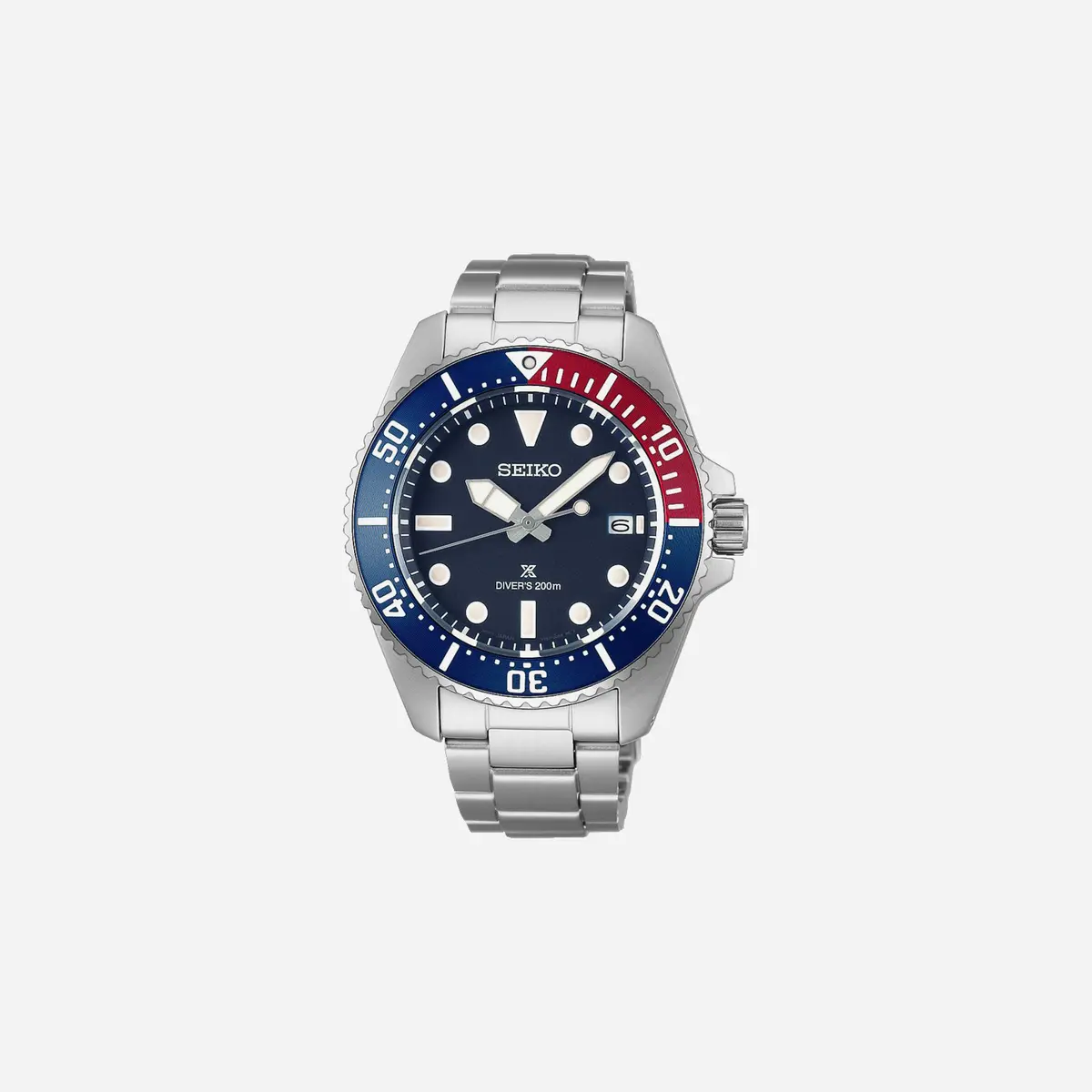 Seiko Prospex Solar Divers In Blue-Red-Blue Blue Dial Stainless Steel Watch - Sne595p1 1