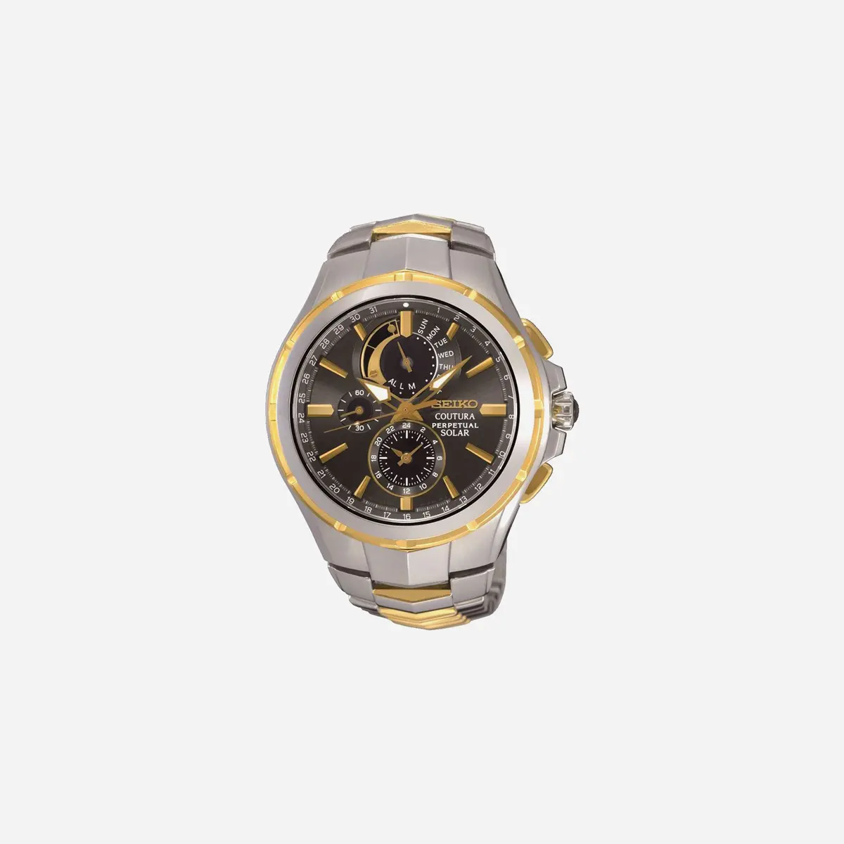Seiko Coutura Quartz Dial Stainless Steel Watch Yellow Gold Pvd - Ssc376p9 1