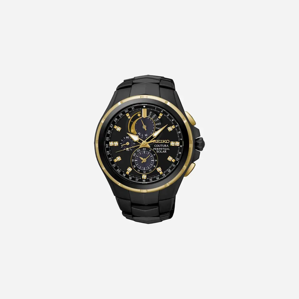 Seiko Coutura Black Dial Stainless Steel Watch Black Pvd - Ssc573p1 1