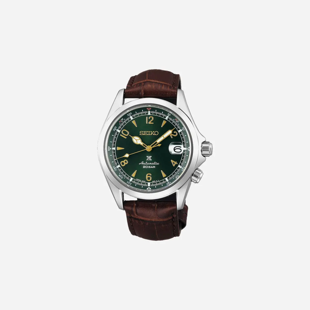 Seiko Prospex Automatic Watch Green Dial Leather Strap Watch - Spb121j1 1