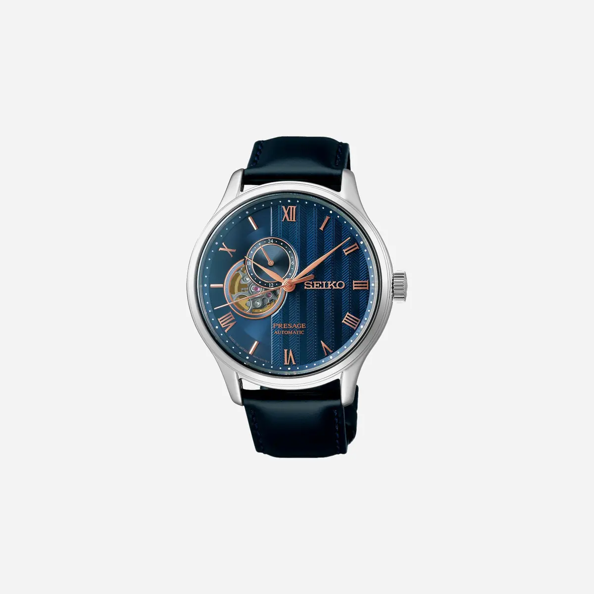 Seiko Presage Blue Dial Blue Leather Strap Watch - Ssa421j1 1