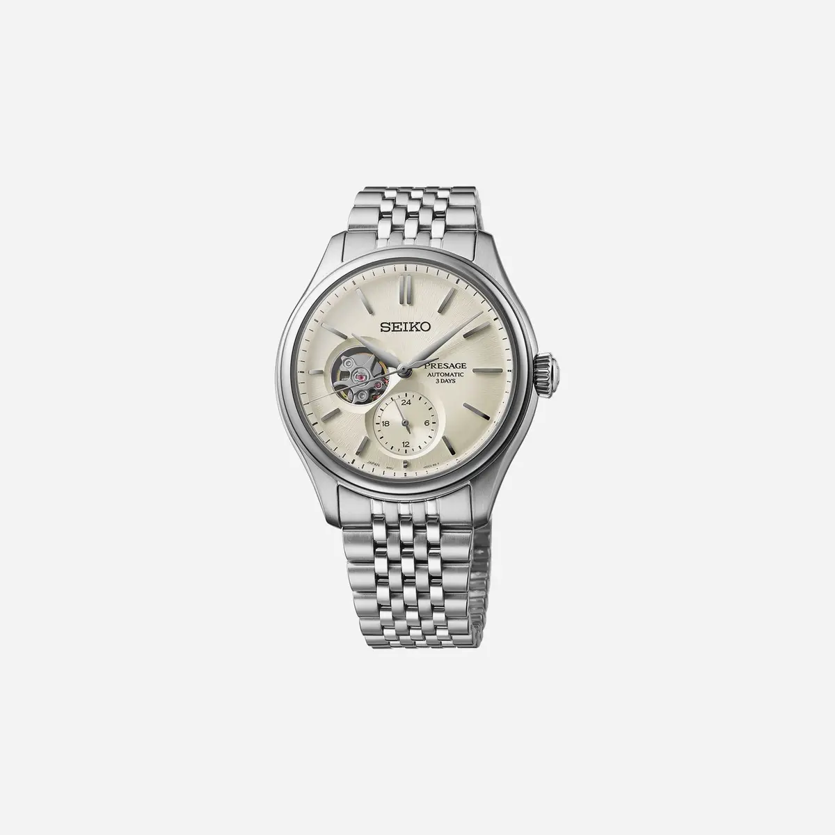 Seiko Presage Classic Series Shiro-Iro Open Heart Leaf Dial Stainless Steel Watch - Spb469j1 1