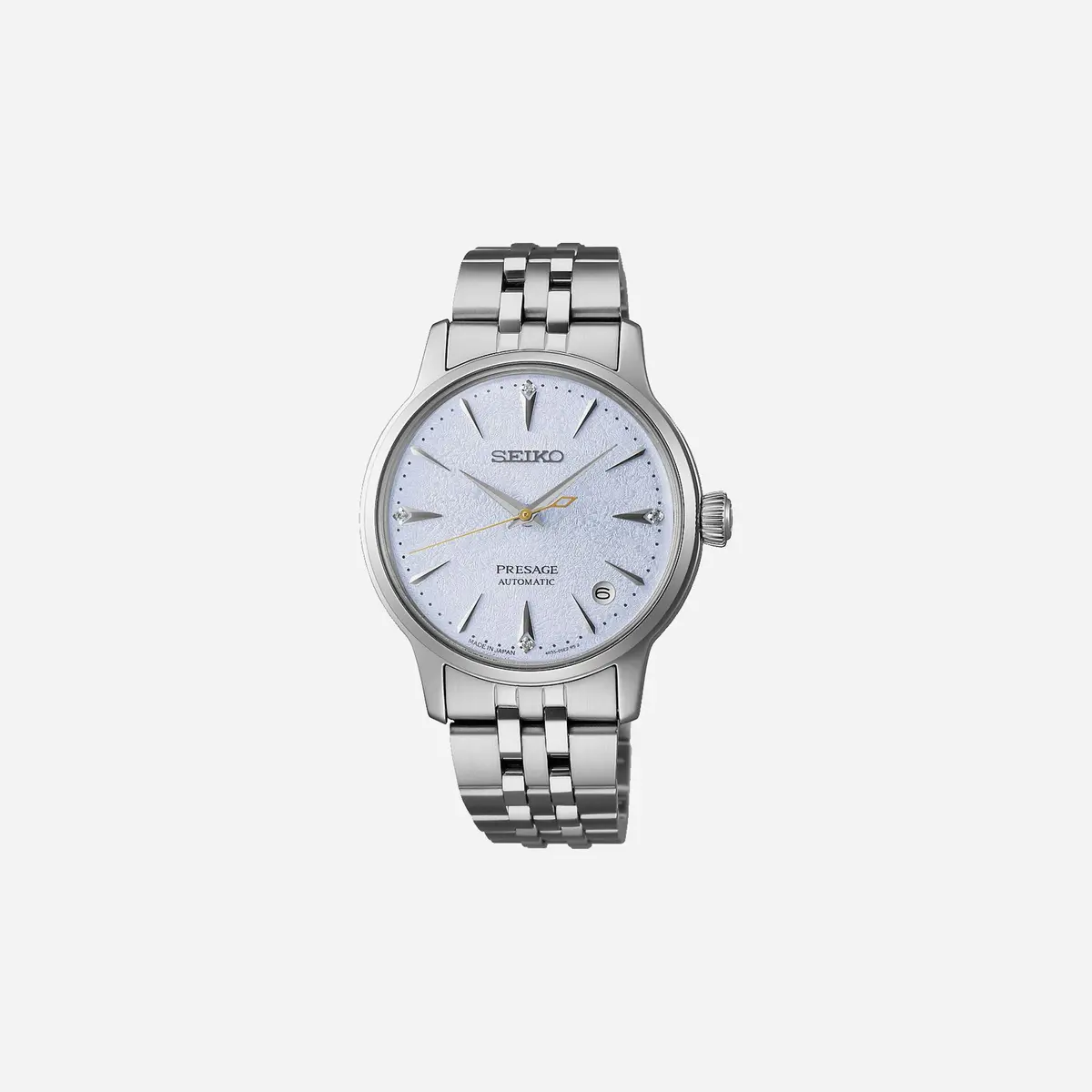 Seiko Presage Frozen Skydiving Diamond Cocktail Time Blue Dial Stainless Steel Watch - Srpl61j1 1