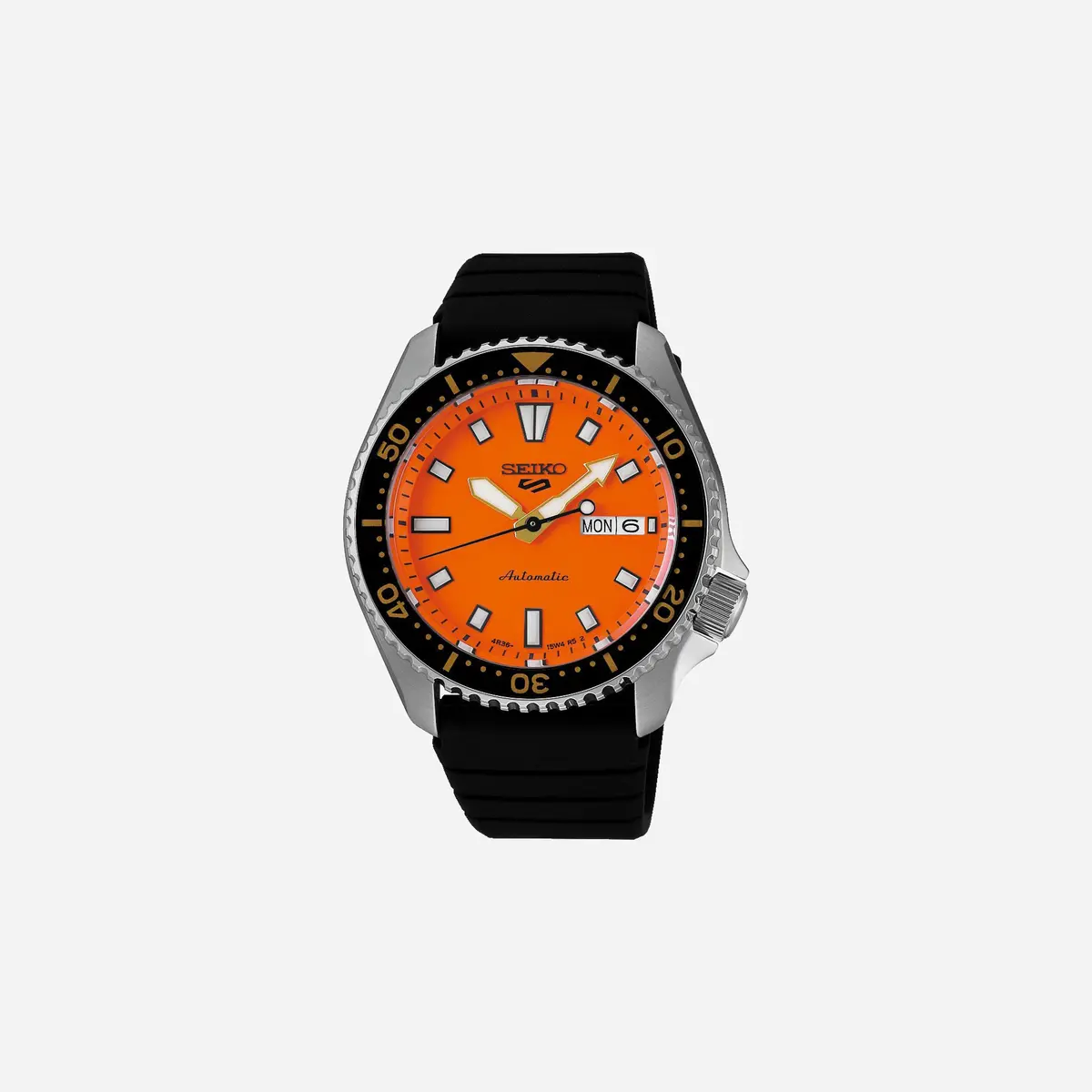 Seiko 5 Sports Skx Redux In Daichi Orange Orange Dial Silicone Strap Watch - Srpl89k1 1