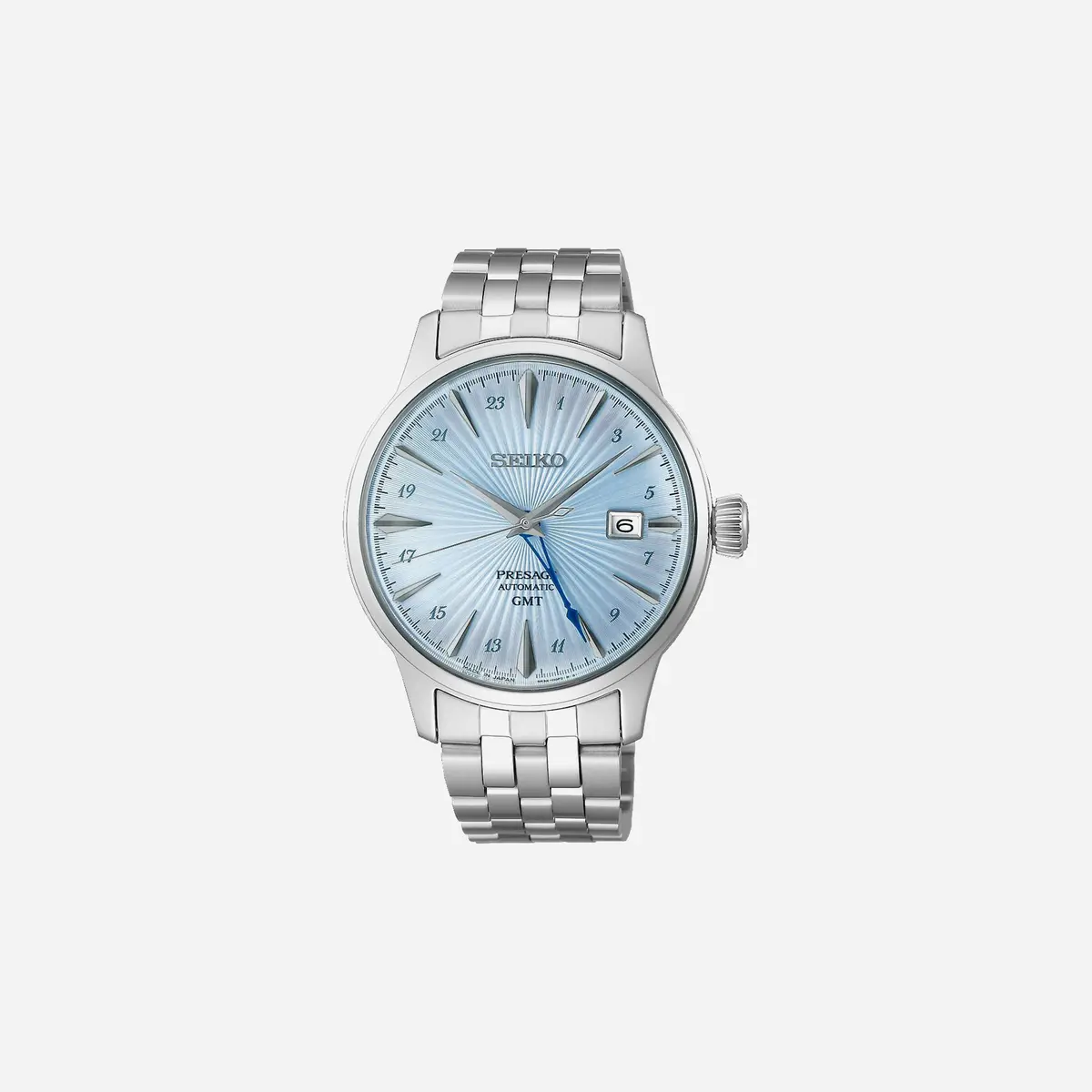 Seiko Presage Cocktail Time Gmt Blue Dial Stainless Steel Watch - Ssk037j1 1