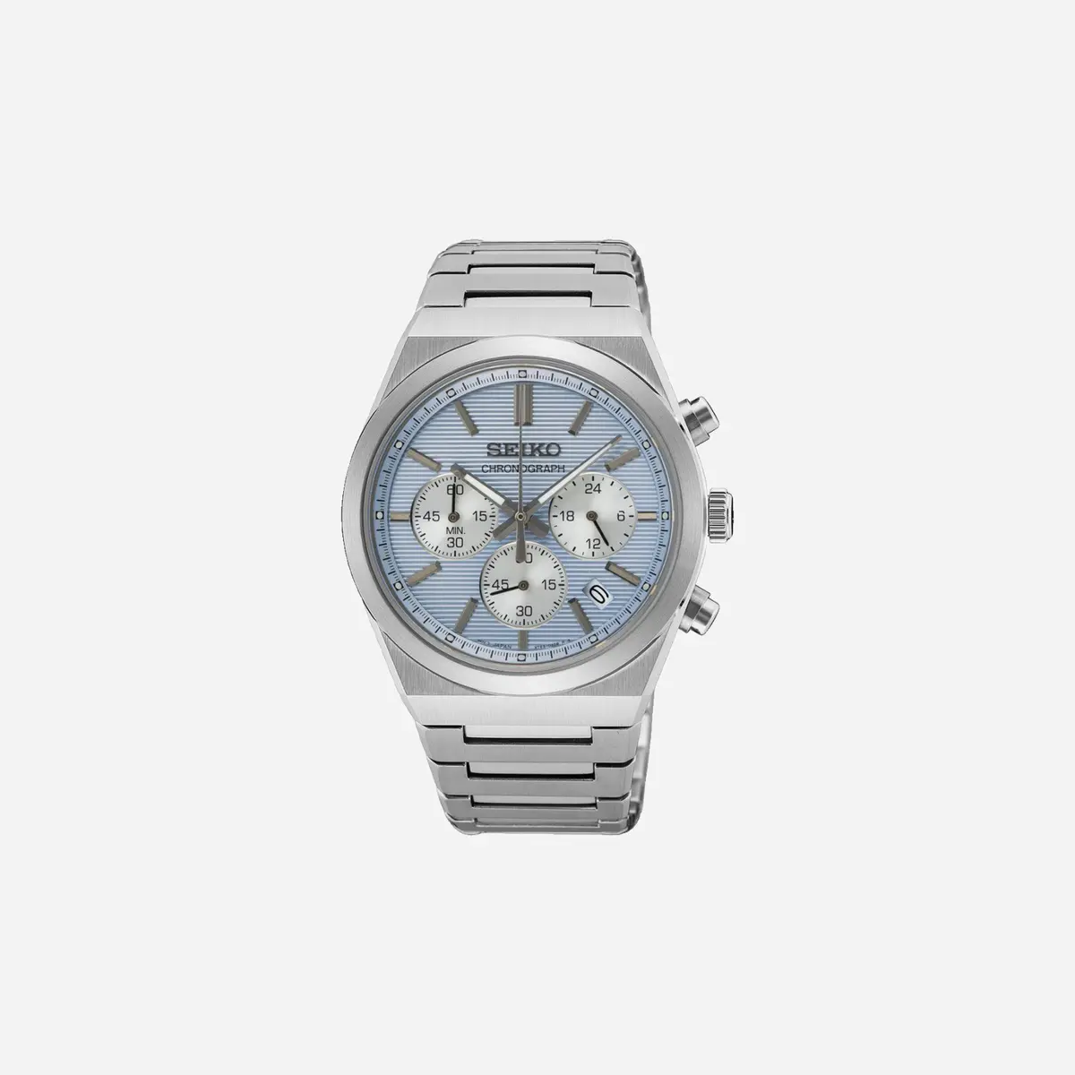 Seiko Sport Light Blue Dial Stainless Steel Watch - Ssb459p1 1