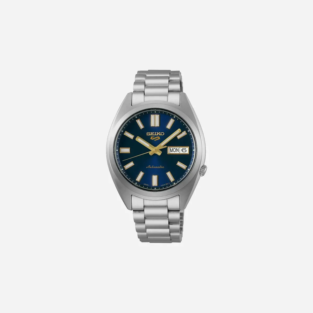 Seiko 5 Sports Snxs Vintage Gold Collection In Blazer Blue Blue Dial Stainless Steel Watch - Srpl55k1 1