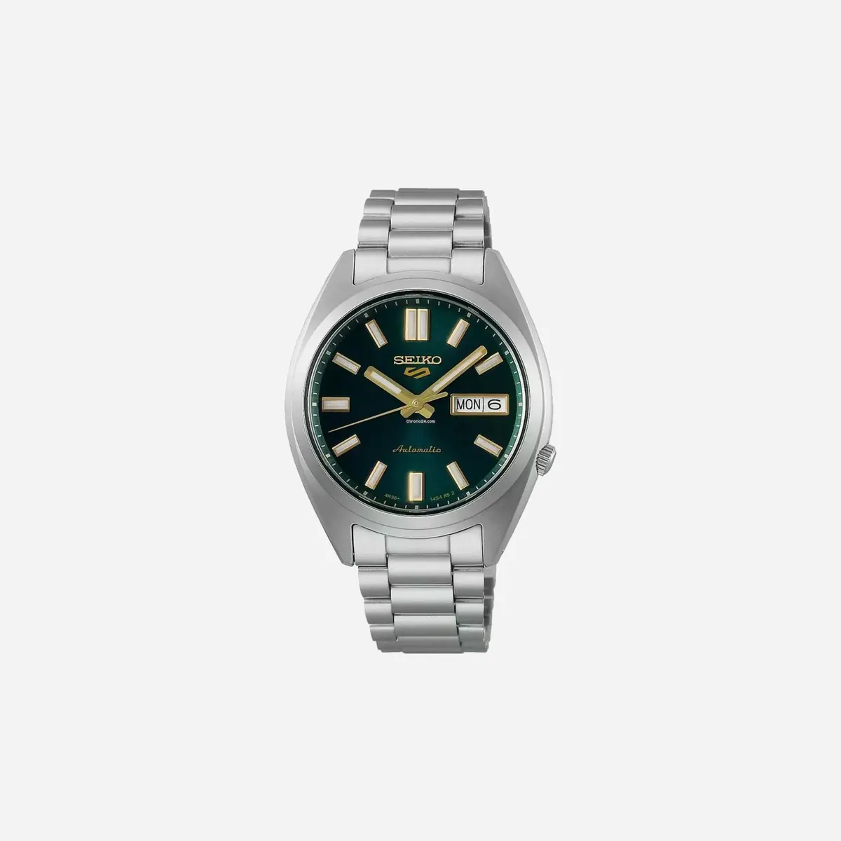 Seiko 5 Sports Snxs Vintage Gold Collection In Green Tie Green Dial Stainless Steel Watch - Srpl57k1 1