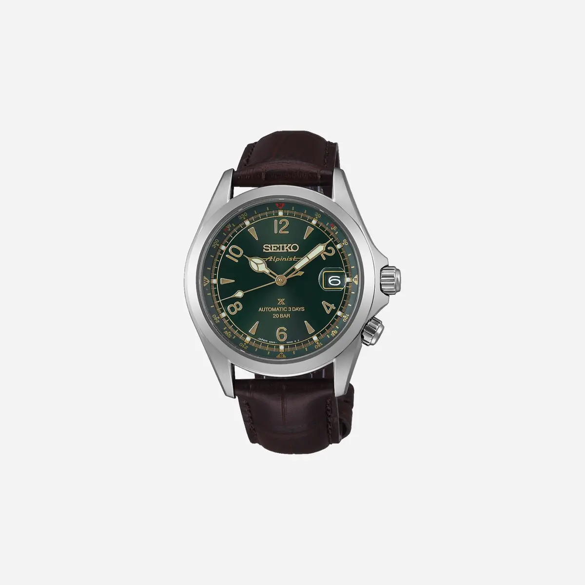 Seiko Prospex Alpinist In Classic Pine Green Green Dial Leather Strap Watch - Spb507j1 1