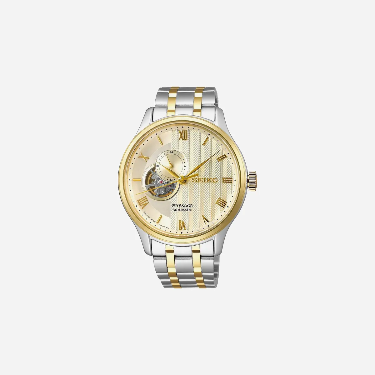 Seiko Presage Japanese Garden Leaf Dial Stainless Steel Watch Yellow Gold Pvd - Ssa464j1 1