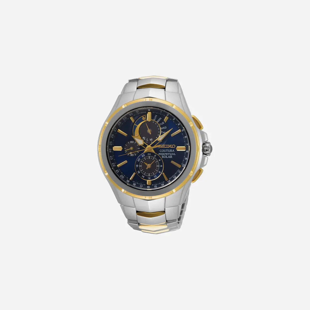 Seiko Coutura Perpetual Solar Watch Quartz Dial Stainless Steel Watch Yellow Gold Pvd - Ssc798p1 1
