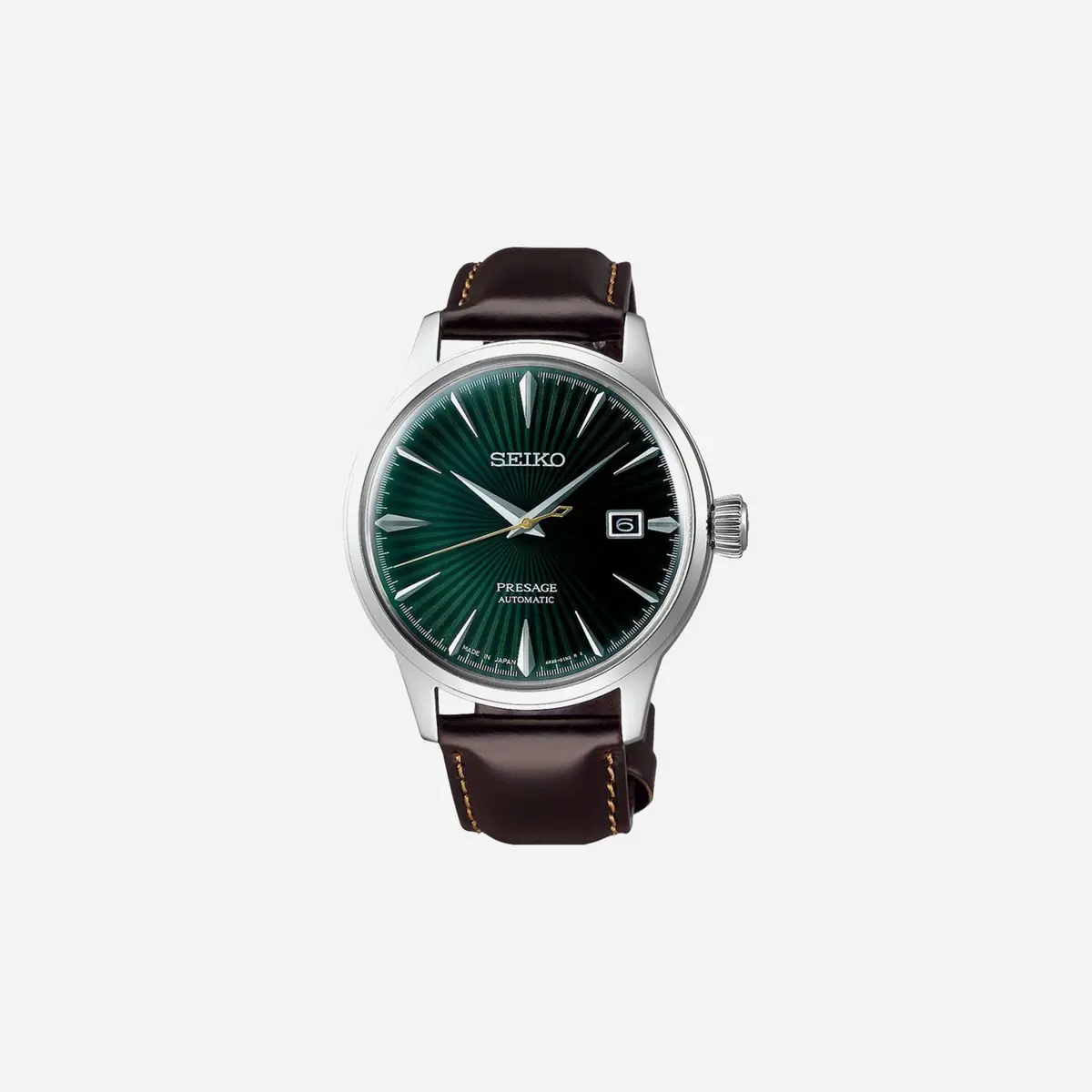 Seiko Presage Automatic Watch Green Dial Leather Strap Watch - Srpd37j1 1