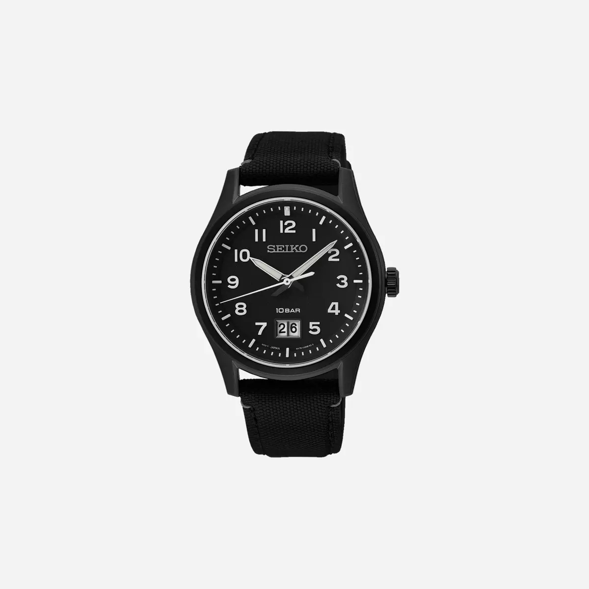 Seiko Conceptual Black Dial Nylon Strap Watch - Sur571p1 1