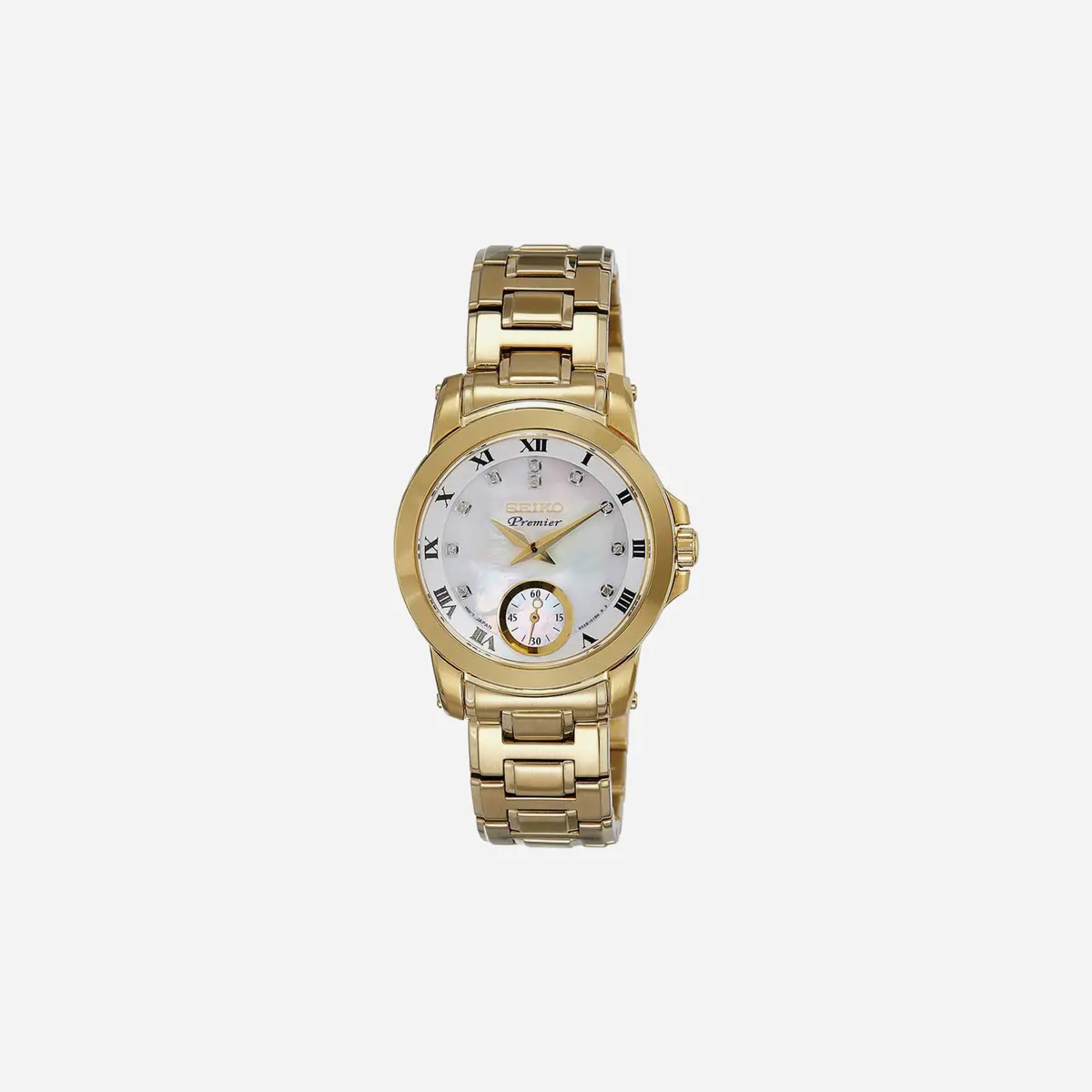 Seiko Premier Small Second Hand Quartz Dial Stainless Steel Watch Yellow Gold Pvd - Srkz60p1 1