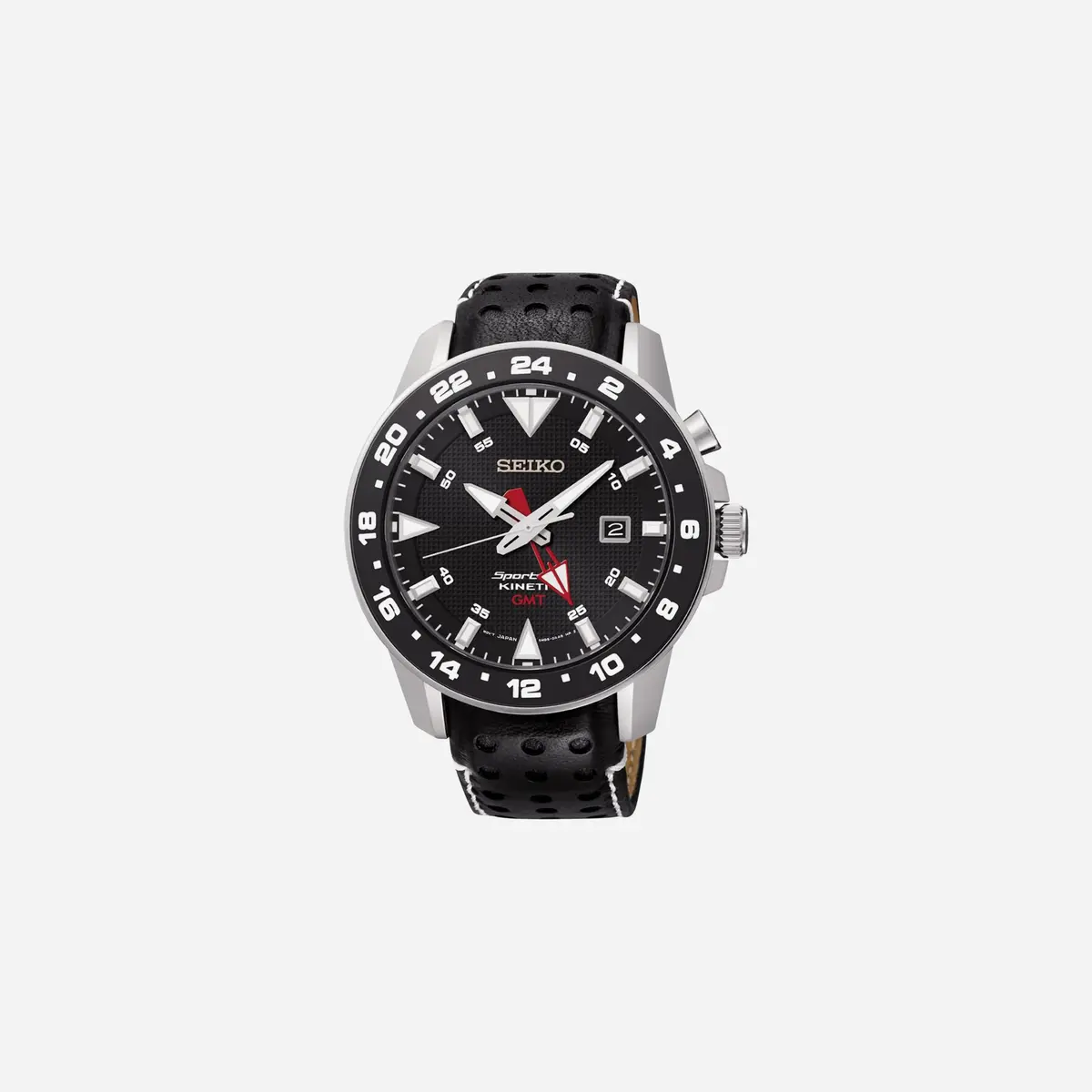 Seiko Sportura Quartz Dial Leather Strap Watch - Sun015p2 1