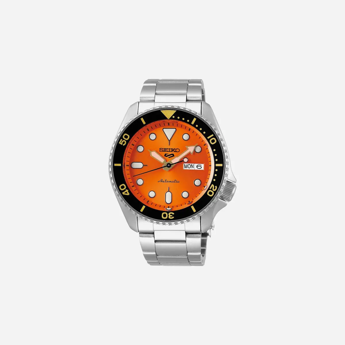 Seiko 5 Sports Automatic Watch Orange Dial Stainless Steel Watch - Srpd59k1 1