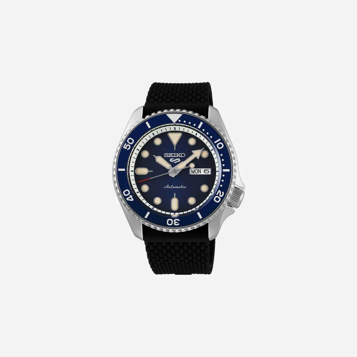 Seiko 5 Sports Blue Dial Silicon Strap Watch - Srpd71k2 1